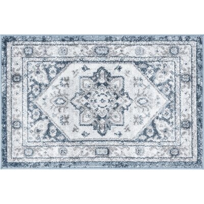 Roselyn Traditional Medallion Area Rug, White - Image 0
