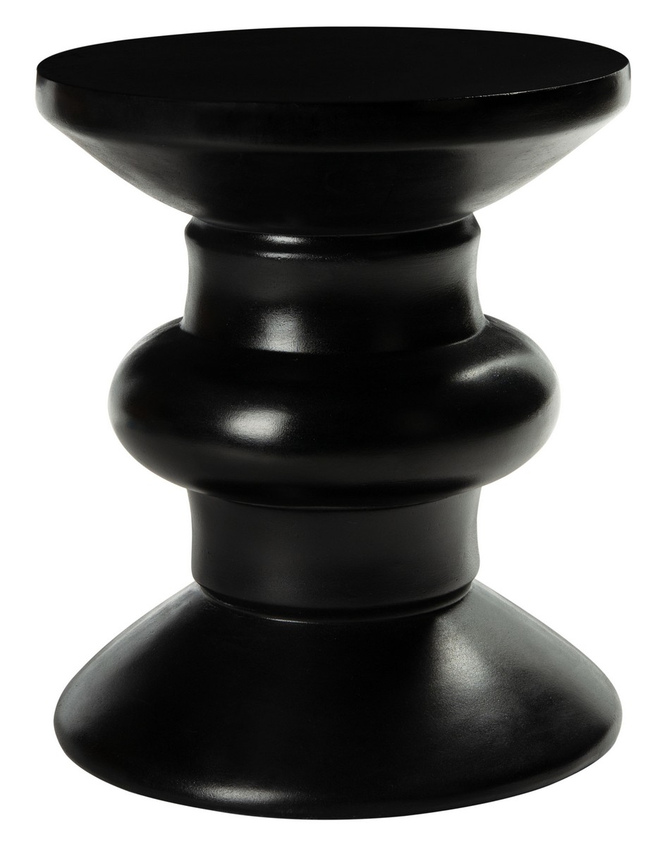 Jiraiya Concrete Accent Stool - Black - Safavieh - Image 0