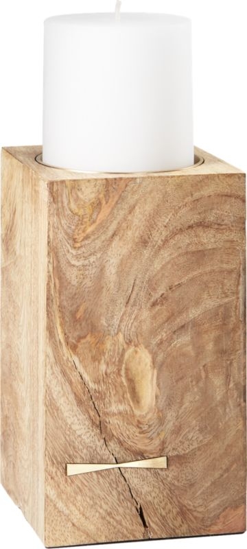 Bowtie Wood Pillar Candle Holder Large - Image 7