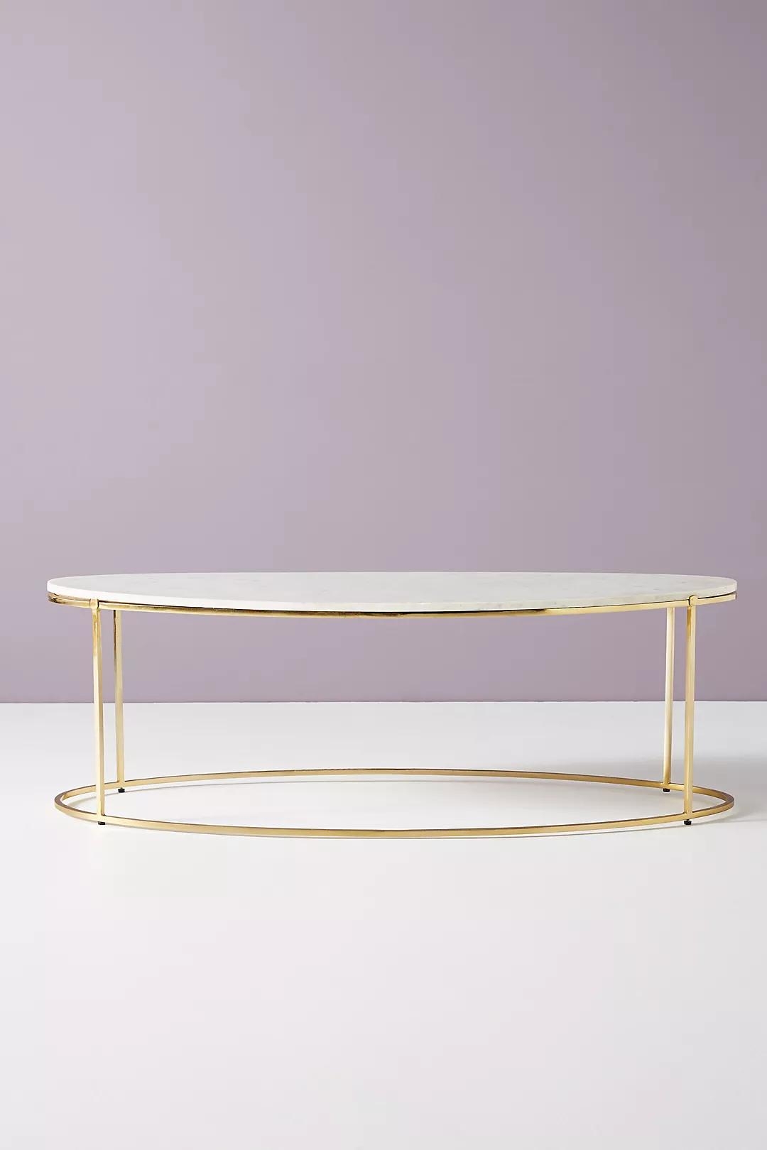 Leavenworth Oval Marble Coffee Table, 42" - Image 0