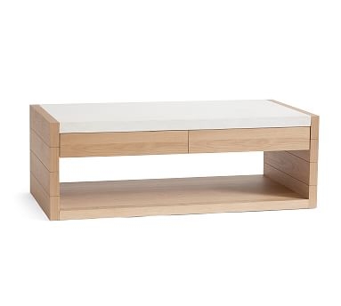 Pacific Marble Coffee Table, Natural Oak - Image 1