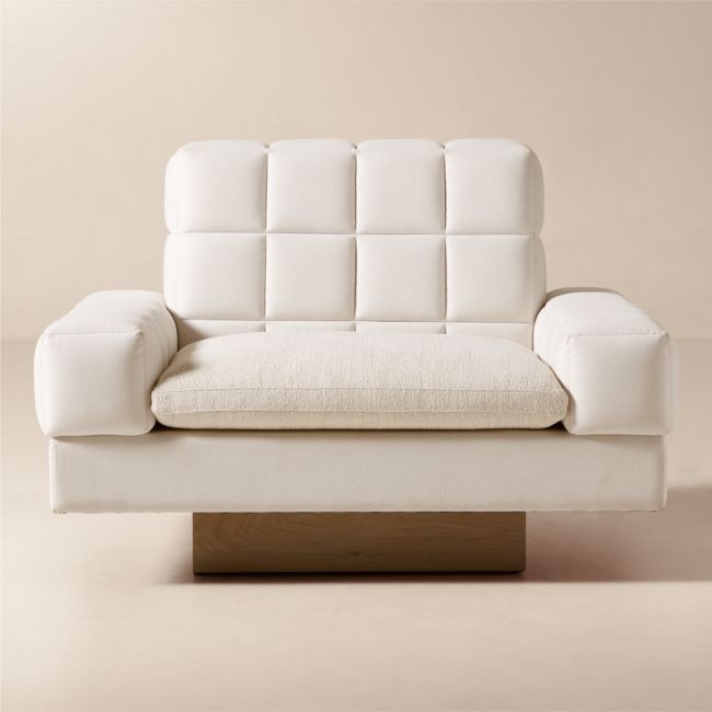 Kanan Natural Quilted Dual Fabric Accent Chair by Kravitz Design - Image 0