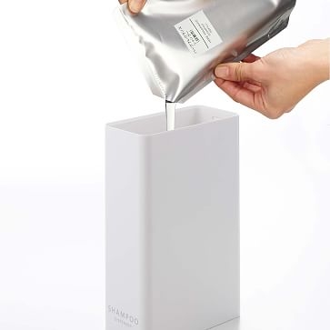 Yamazaki Tower Rectangular Shampoo Dispenser, White - Image 2