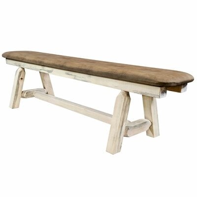 Citronelle Faux Leather Wood Bench - Image 0