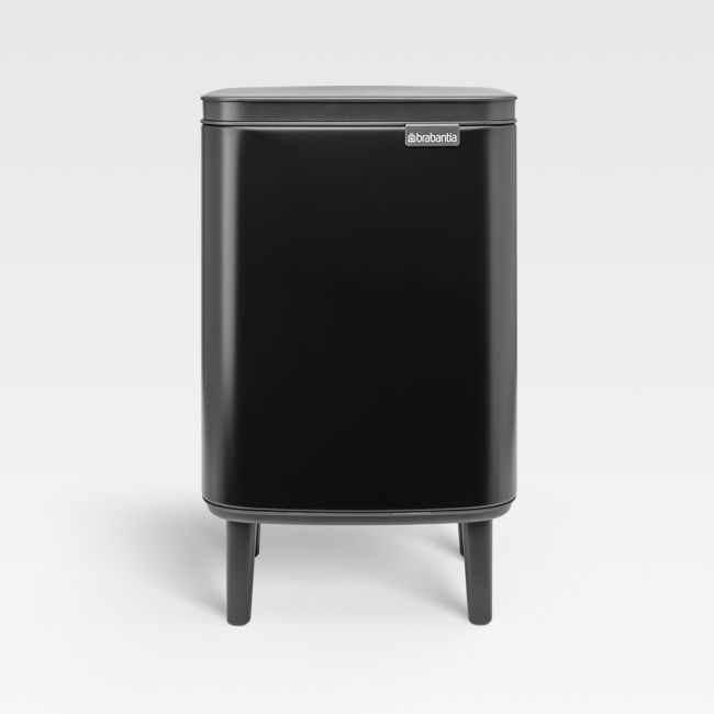 Brabantia Bo Hi Trash Can, Matte Black, 1.8 Gallon - Image 0