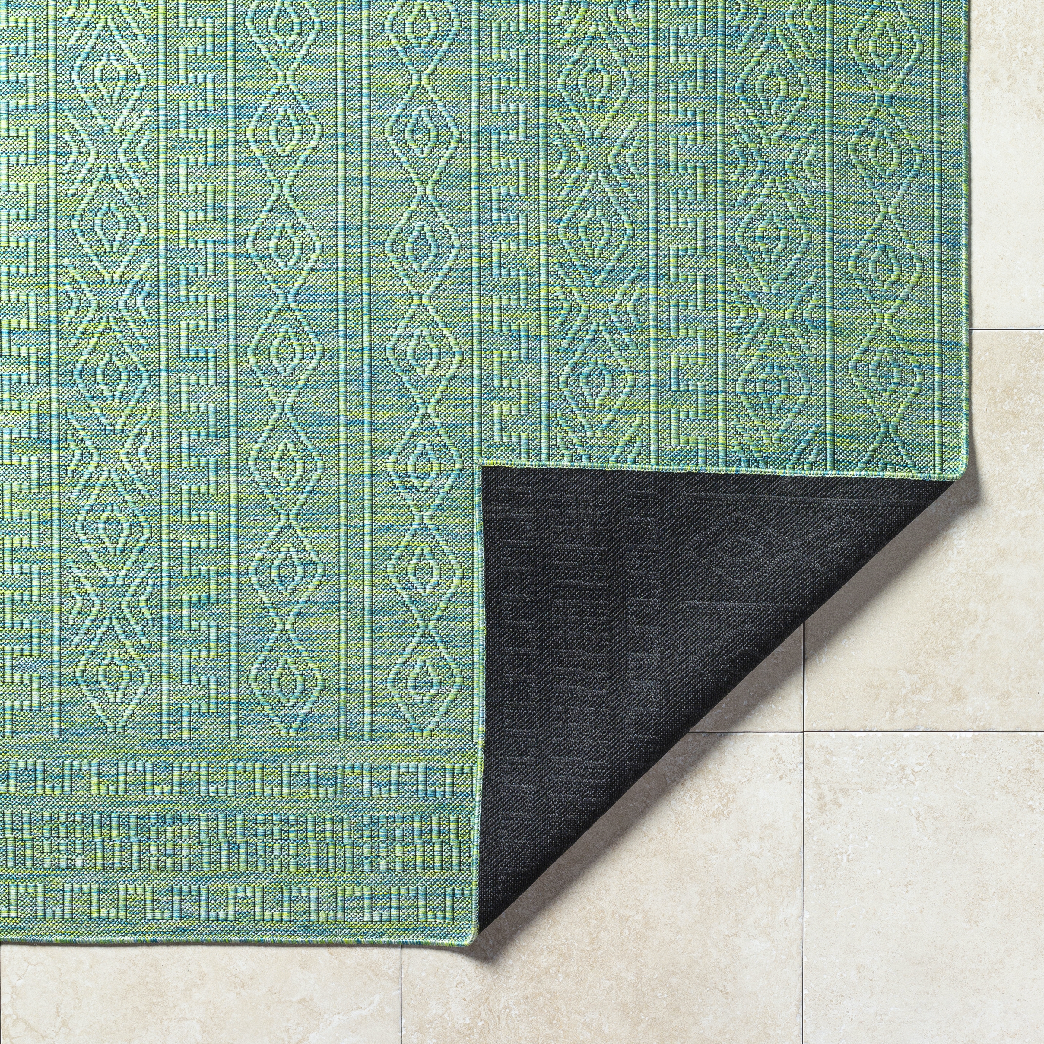 Terrace Green Outdoor 9'2" x 12' Machine Woven Rug - Image 3