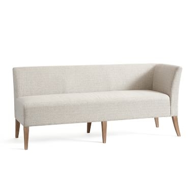 Modular Upholstered Banquette Set, Tuscan Chestnut Leg, Brushed Crossweave Light Gray - Image 2