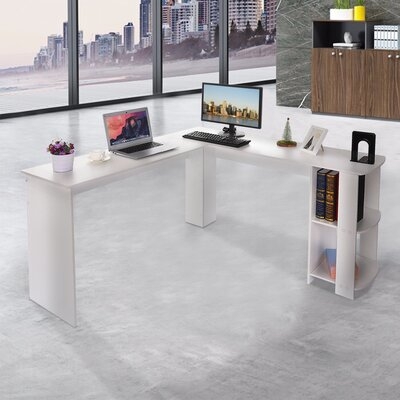 Home Office Corner Desk -  Simple Two Sides  Computer Desk(White) - Image 0