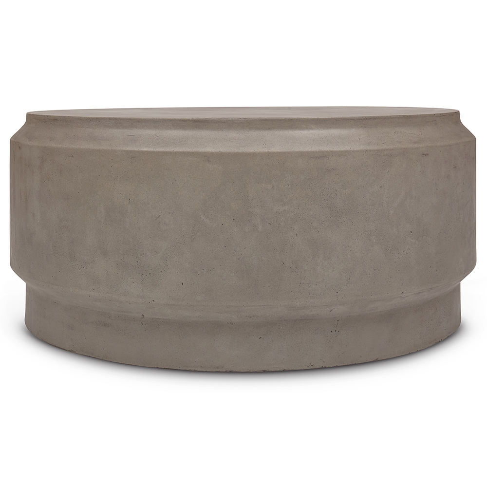 Giovan Industrial Loft Dark Grey Concrete Round Outdoor Coffee Table - Image 1