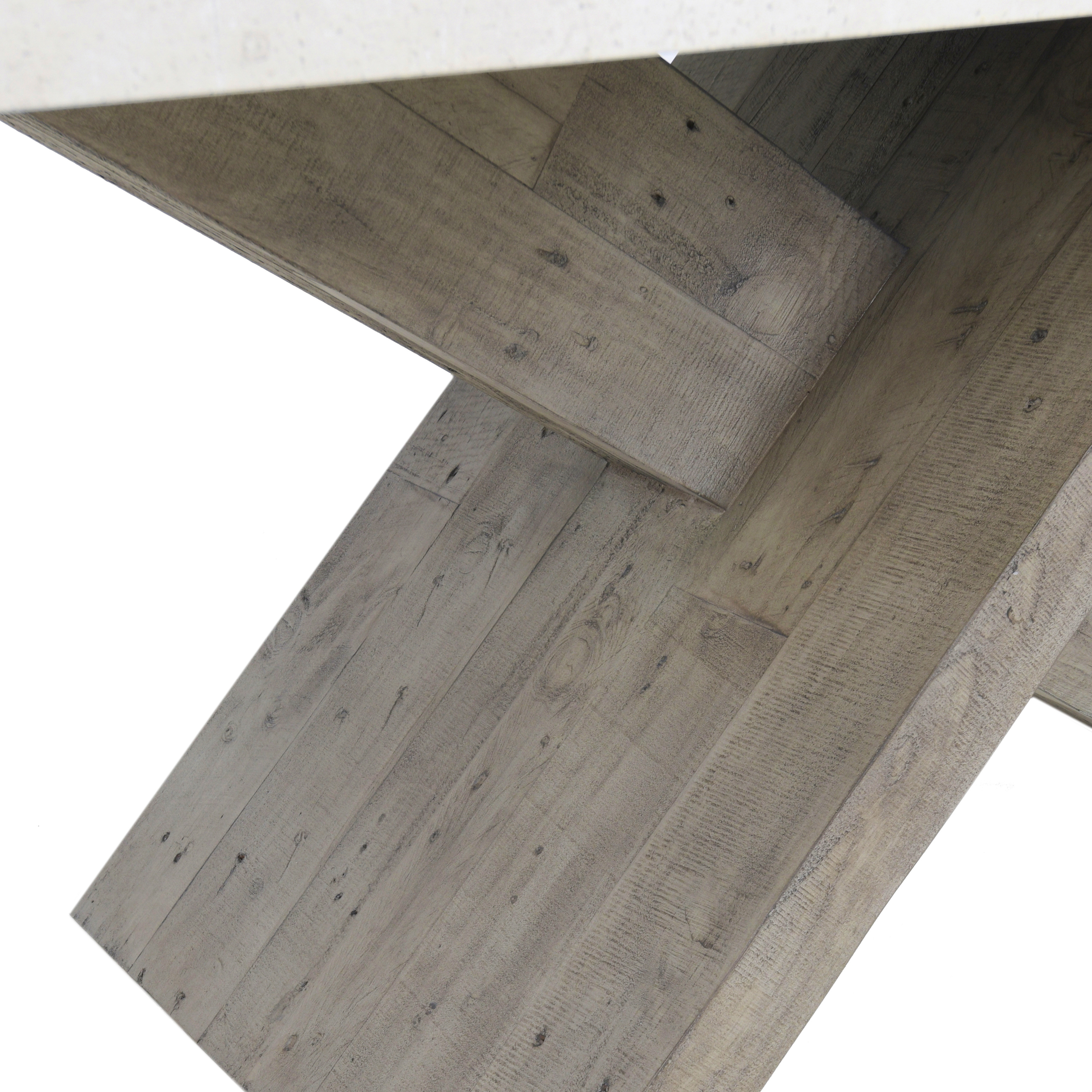 Durant 84" Dining Table Distressed Gray/Antique White - Image 3