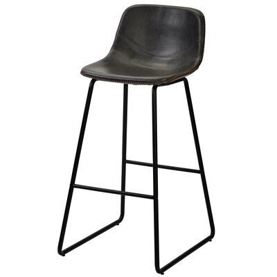 Low Back Footrest Vintage Leatherier Height Bar Stools Dining Chairs Set Of 2 - Image 0