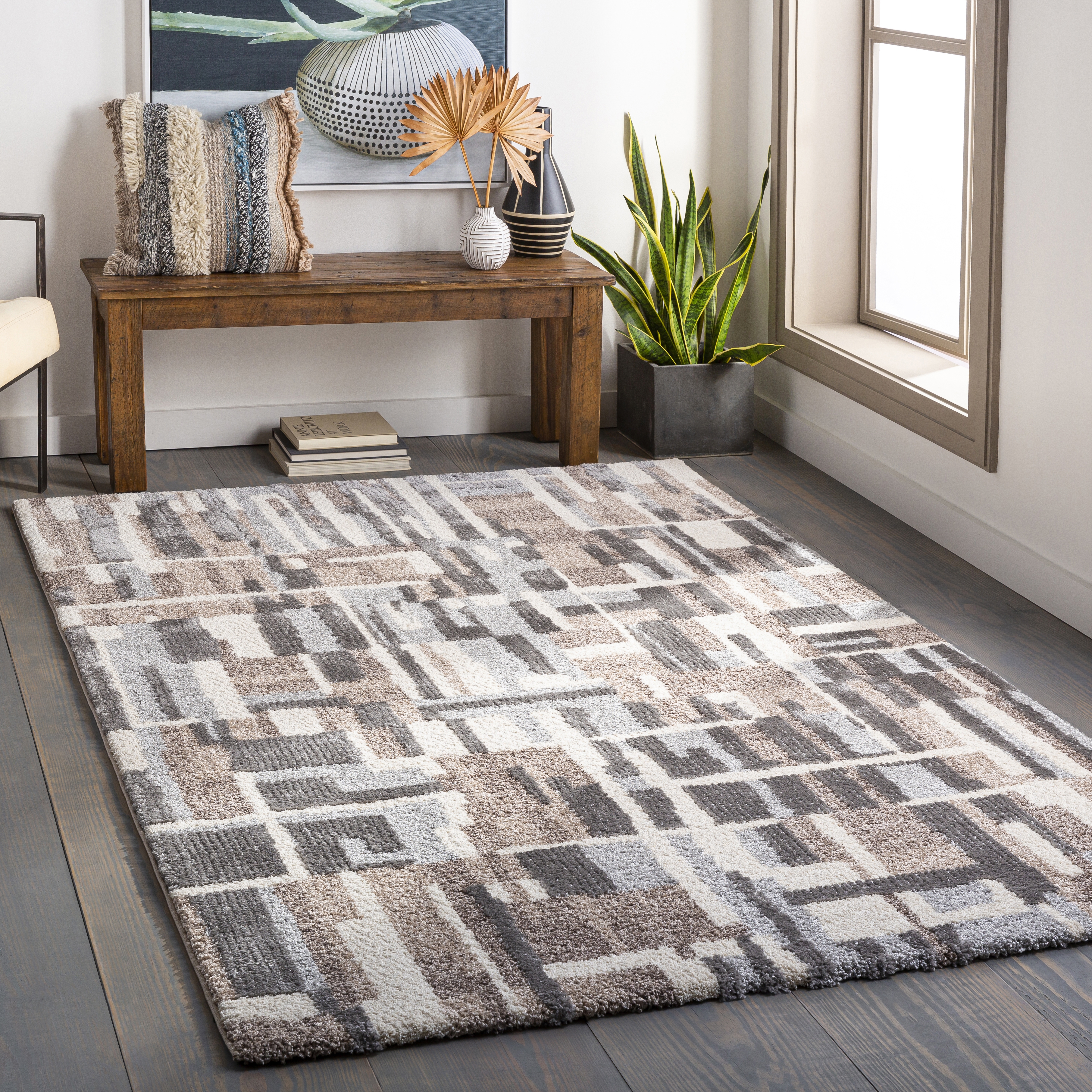 Cielo Gray Indoor 2' x 2'11" Machine Woven Rug - Image 1