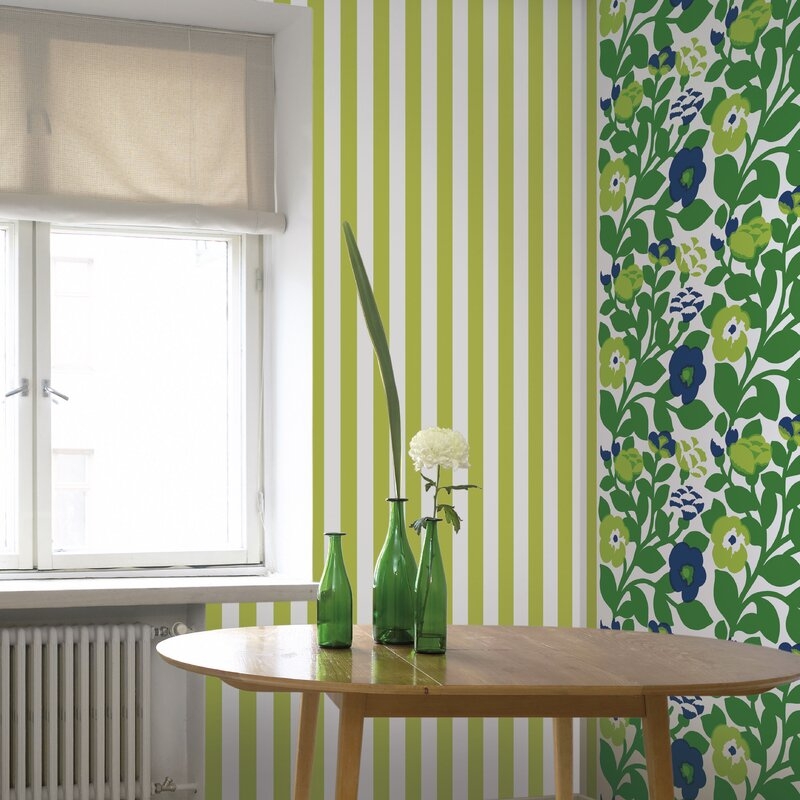 Marimekko Wall Mural Color: Green / Blue / White - Image 0