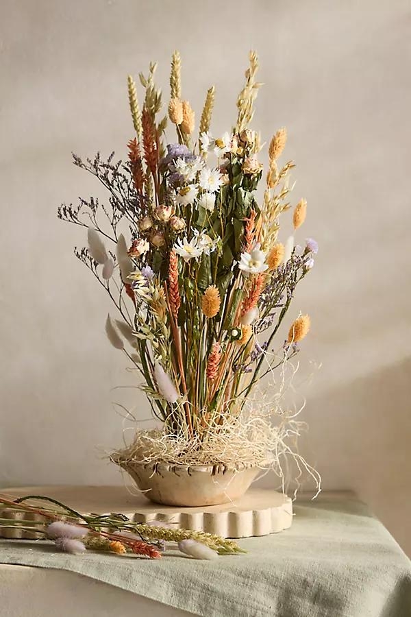 Dutch Field Mix Dried Bouquet, Large Lavender + Peach - Image 0