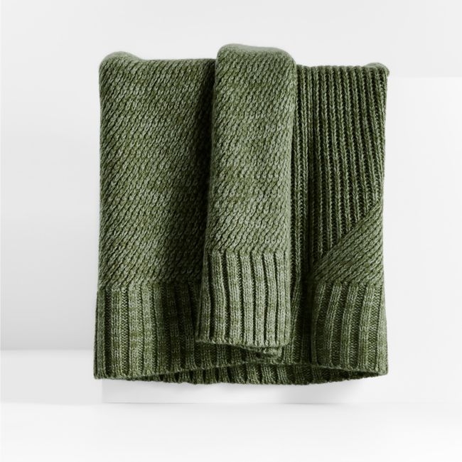 Sweater Knit 70"x55" Verte Green Throw Blanket - Image 0