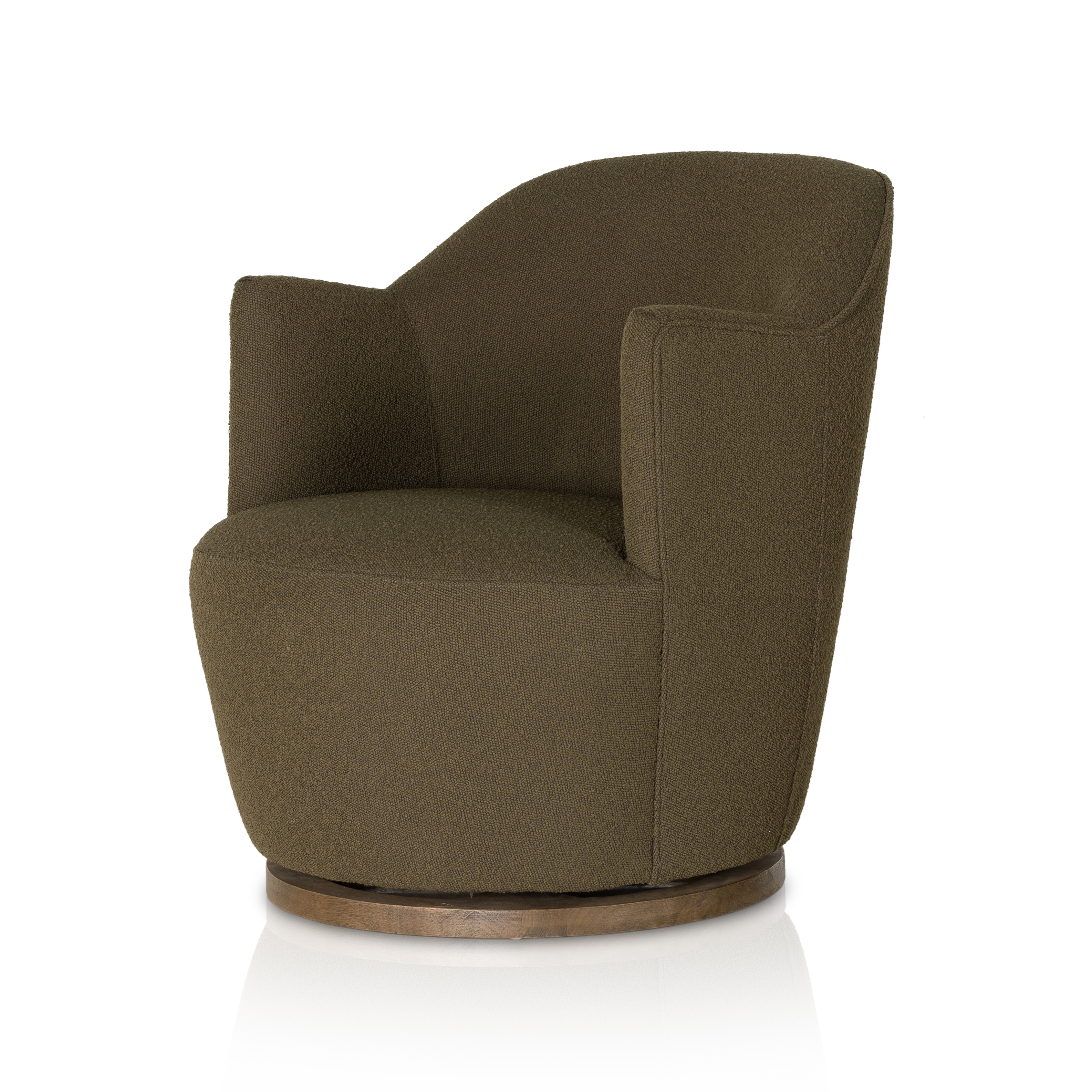Aurora Swivel Chair - FIQA Boucle Olive - Image 0