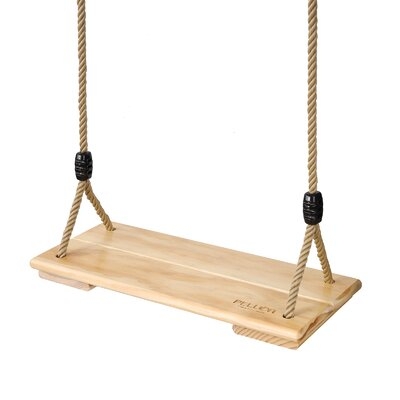 Wood Yellow Standing Swing with Chains and Hooks Swing Set - Image 0