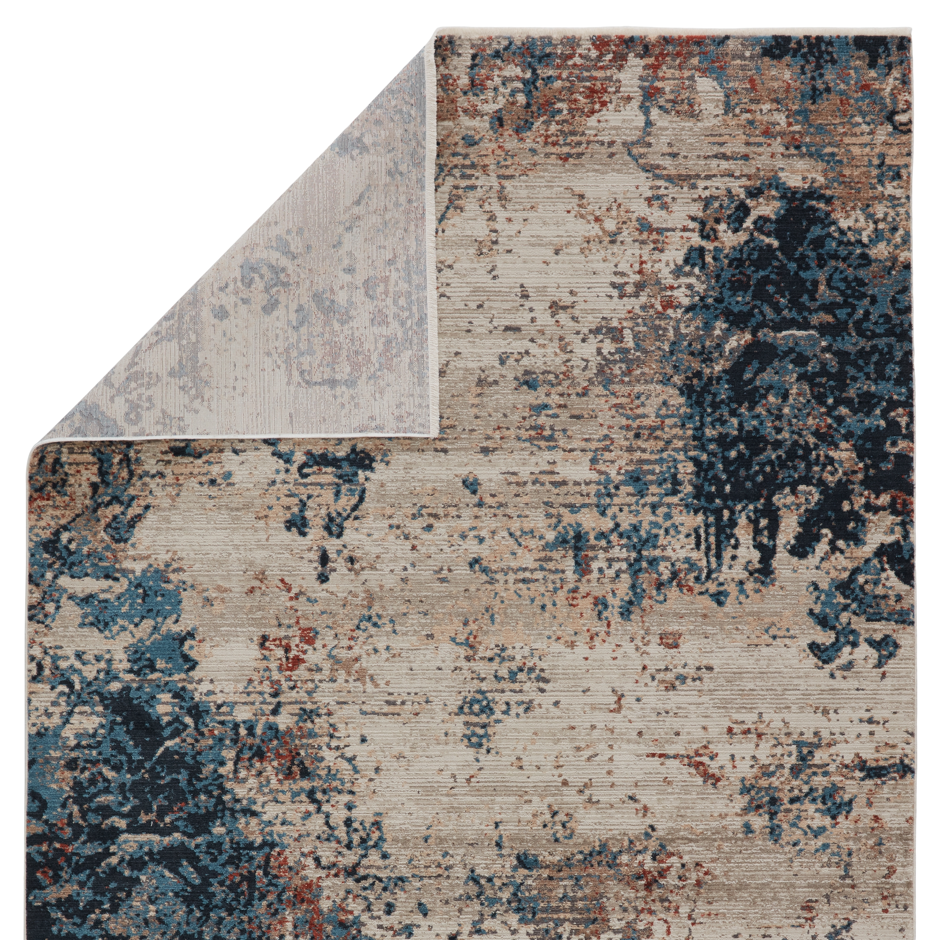 Vibe by Terrior Abstract Blue/ Red Area Rug (5'3"X7'6") - Image 2