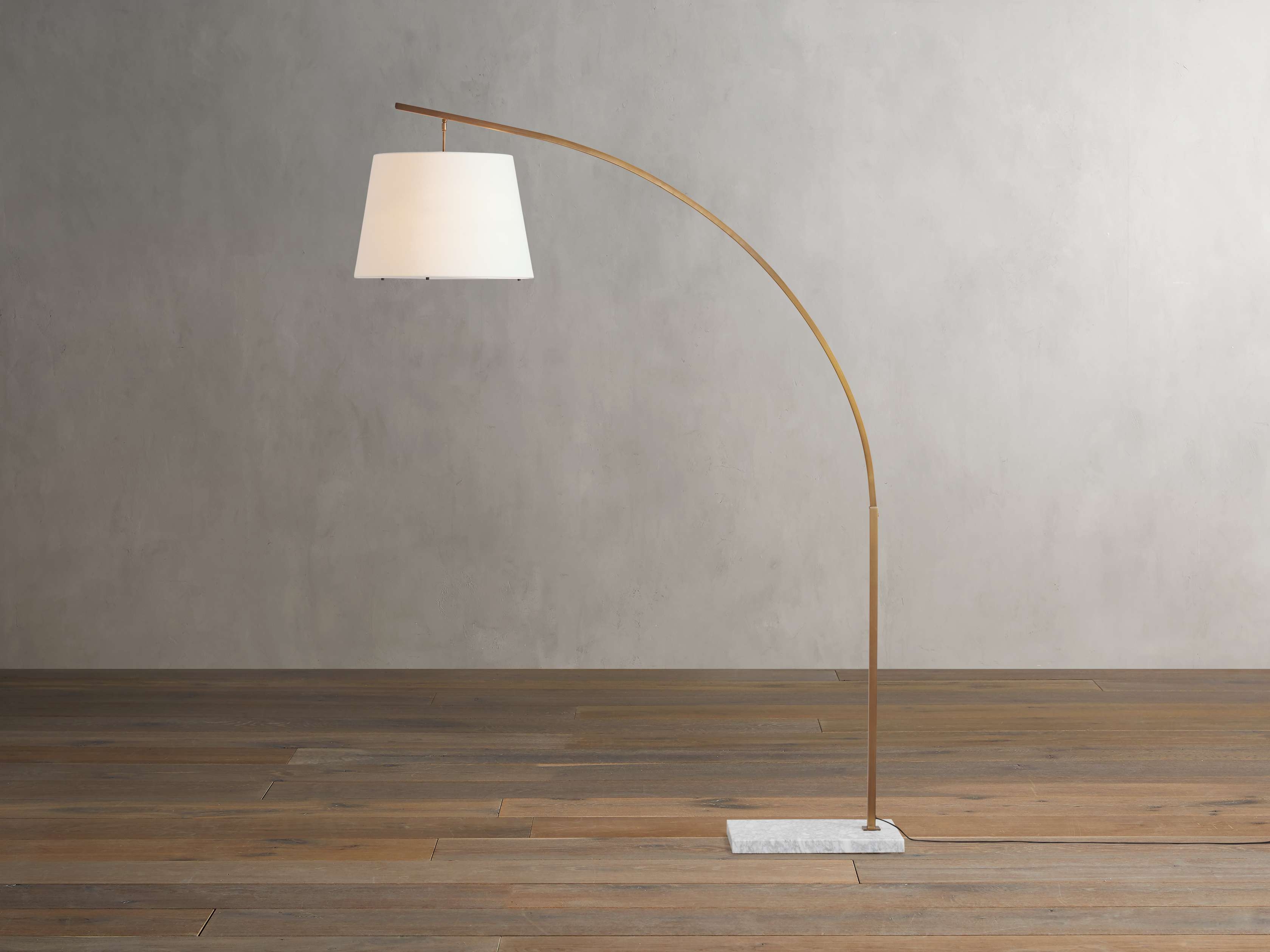 Tadeo Floor Lamp in Stone Brass /White Carrara - Image 0