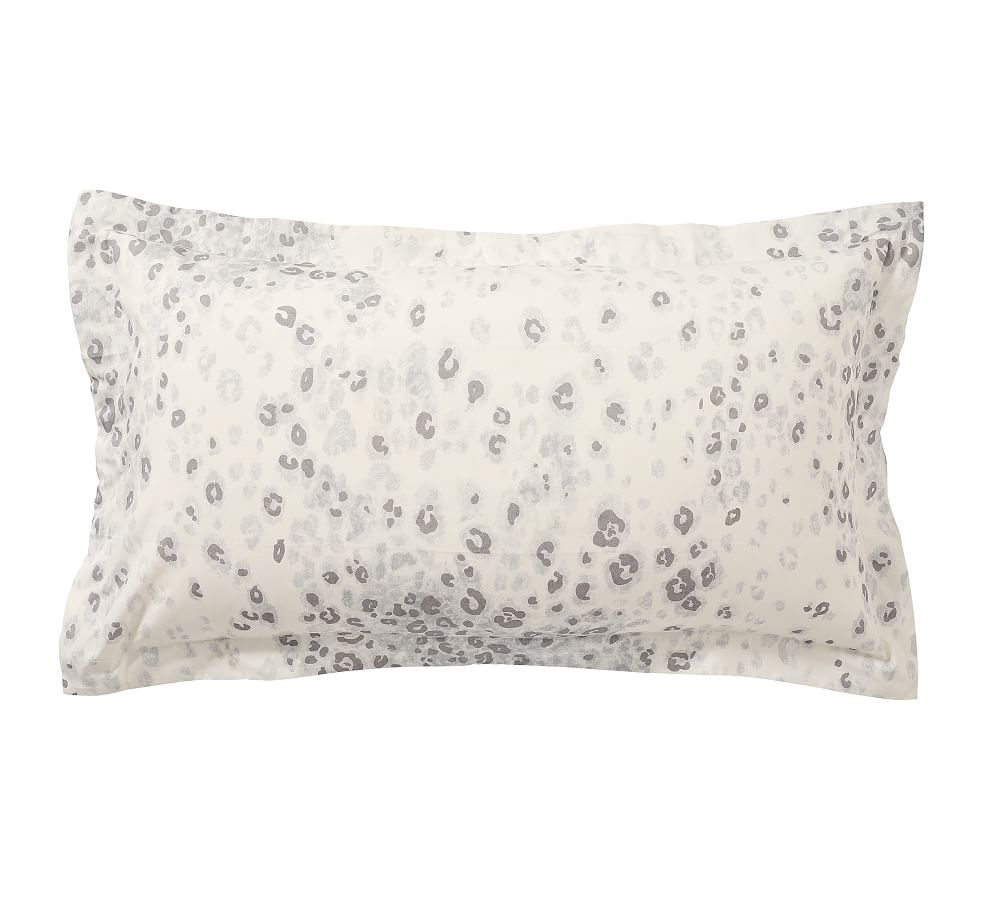 Snow Leopard Percale Shams, King, White, Set of 2 - Image 0