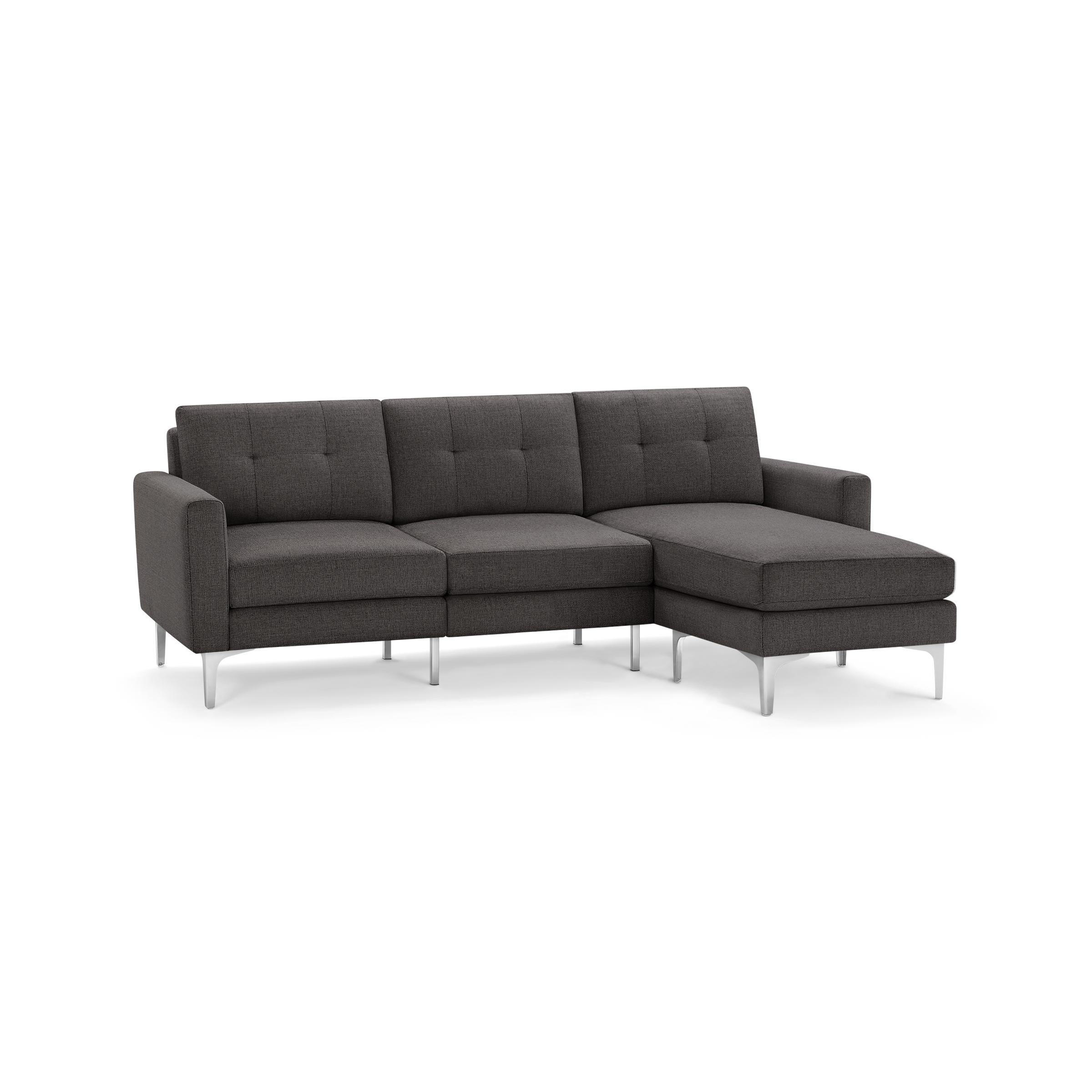 Nomad Sofa Sectional in Charcoal, Chrome Legs - Image 0