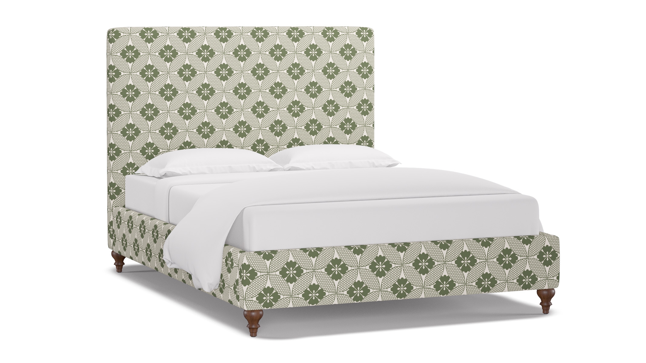 Classic Bed, Sage Solaire, Walnut Traditional Turned Leg, Twin - Image 1