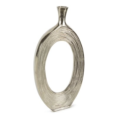 Braziel Ridged Metallic Floor Vase - Image 0