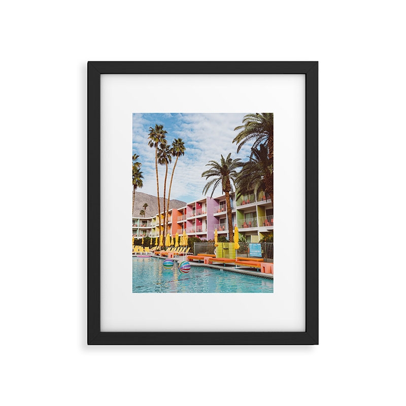 Palm Springs Pool Day Vii by Bethany Young Photography - Framed Art Print Modern Black 18" x 24" - Image 0