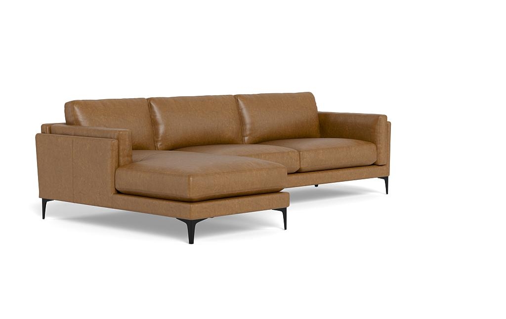 Gaby Leather 3-Seat Left Chaise Sectional - Image 1