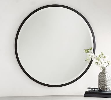 Layne Oversized Round Mirror, Silver, 50" - Image 1
