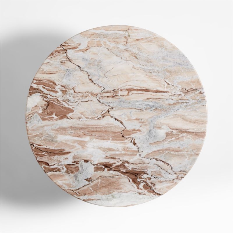 Homage Marble and White Oak Wood 44" Round Coffee Table - Image 5