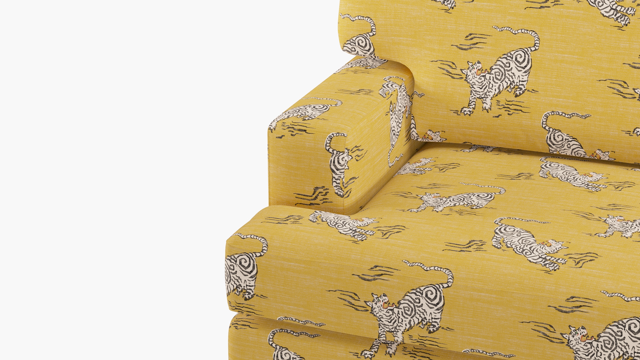 Classic Sofa, Dijon Tigresse, Espresso with Antique Brass Caster - Image 5