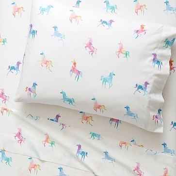 Watercolor Unicorn Sheet Set, Standard Pillowcase, Multi, WE Kids - Image 1
