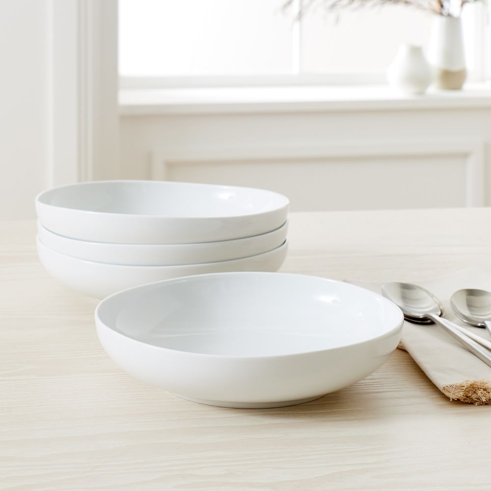 Organic Dinnerware Pasta Bowl, White, Set of 4 - Image 0