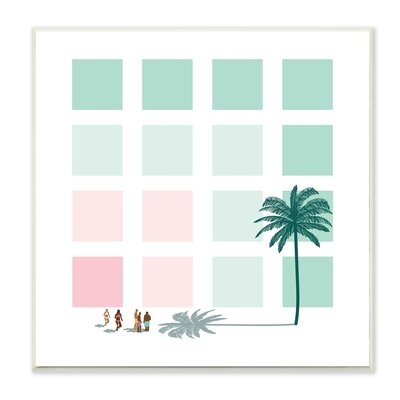 Tropical Palms And Beach Goers Geometric Pattern - Image 0