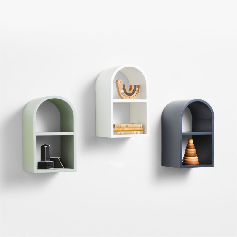 Mallory Small Navy Blue Wood Kids Wall Shelf - Image 2