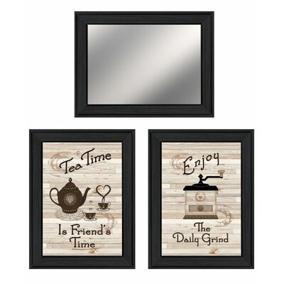 'Enjoy Tea Time' - 3 Piece Picture Frame Painting Print Set on Paper - Image 0