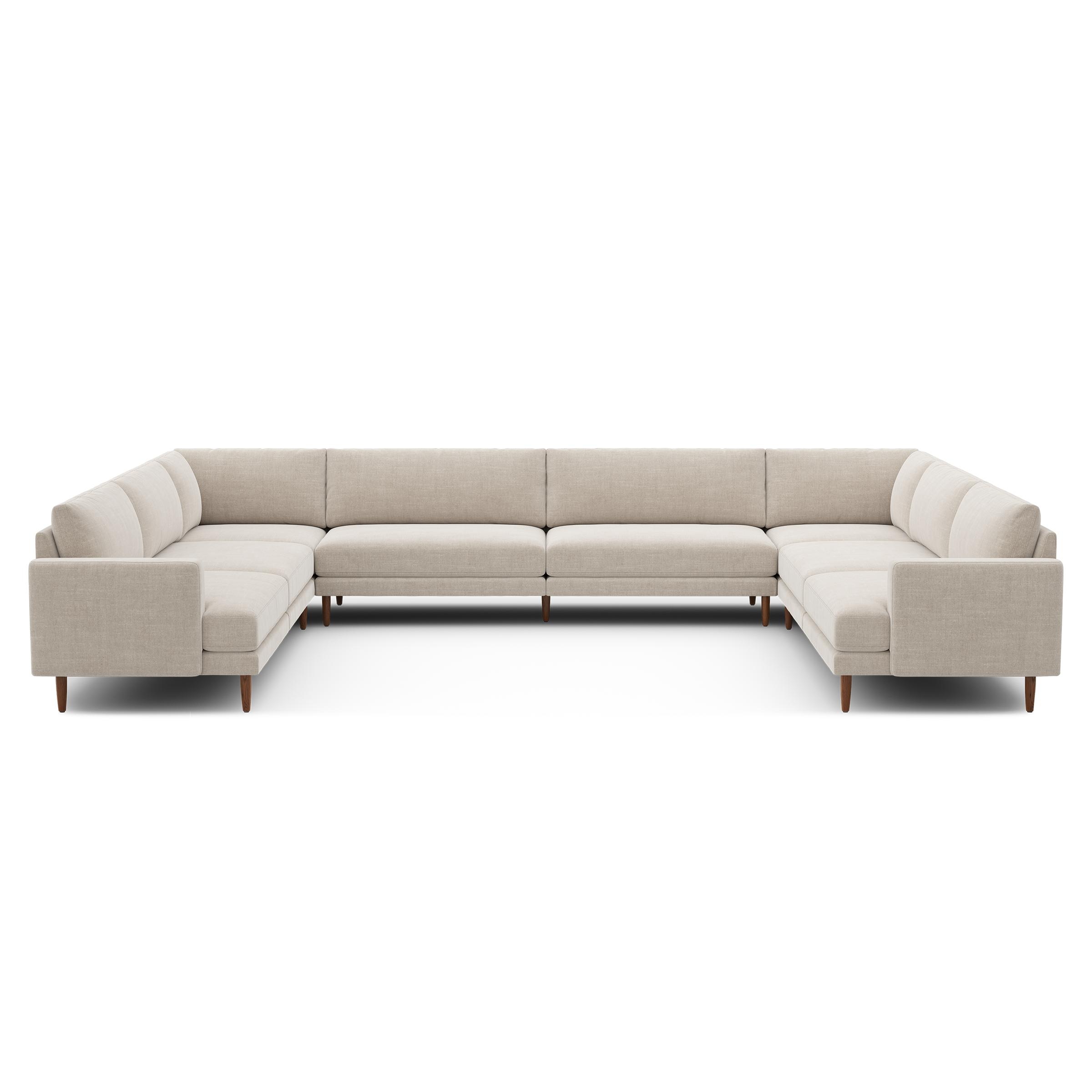 Ember U-Sectional - 153" x 121" / Georgia Clay - Performance Chenille / Walnut - Wood - Image 0