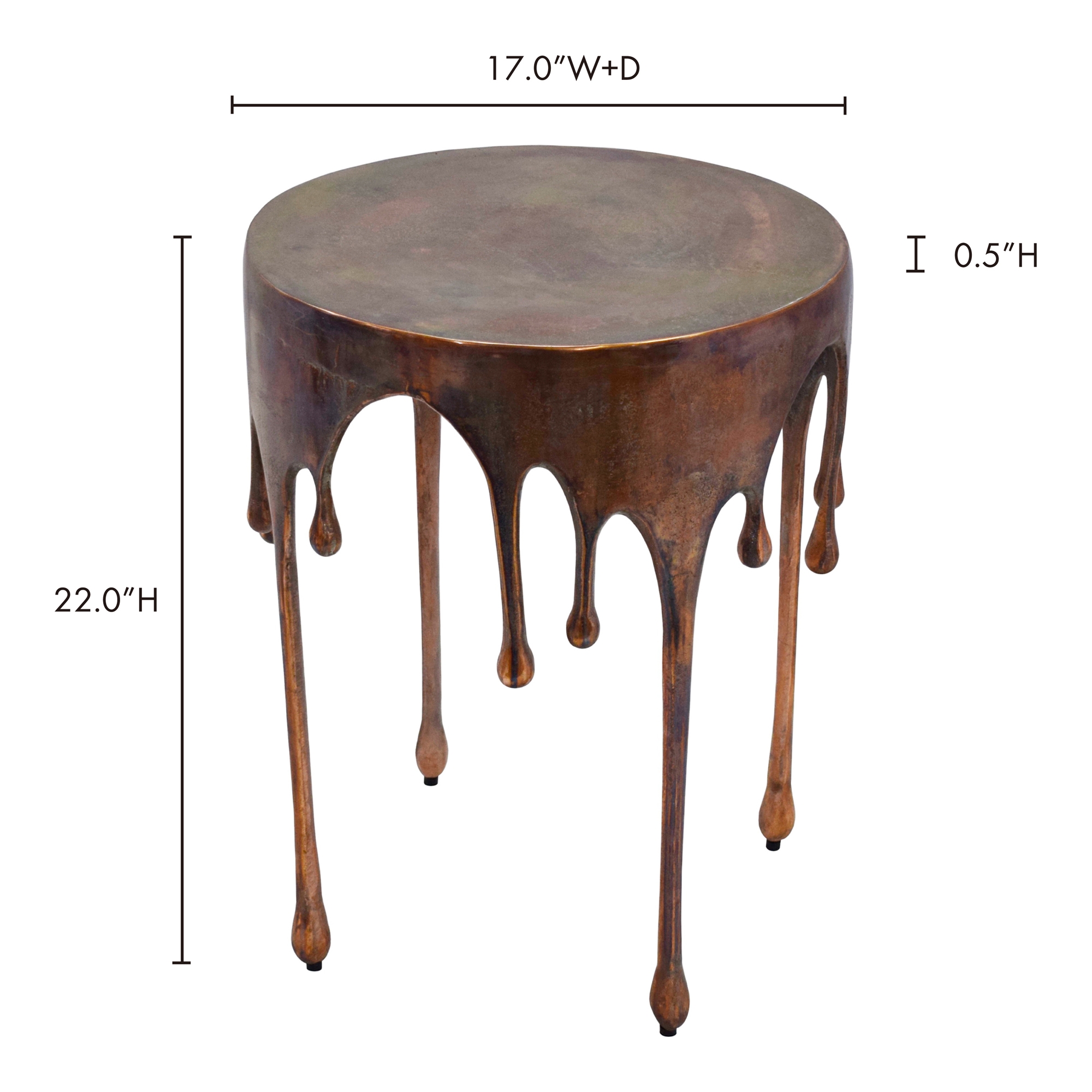 Copperworks Accent Table Antique Copper - Image 3