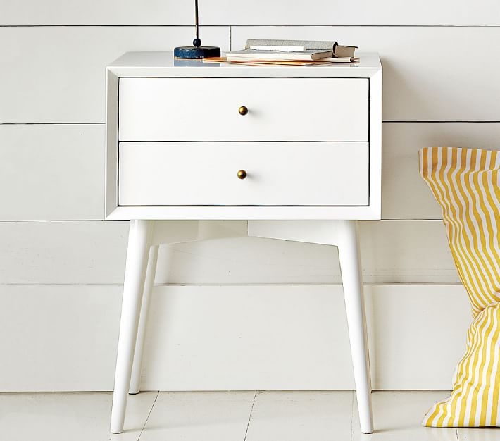 west elm x pbk Mid-Century Nightstand, White, In-Home Delivery - Image 1