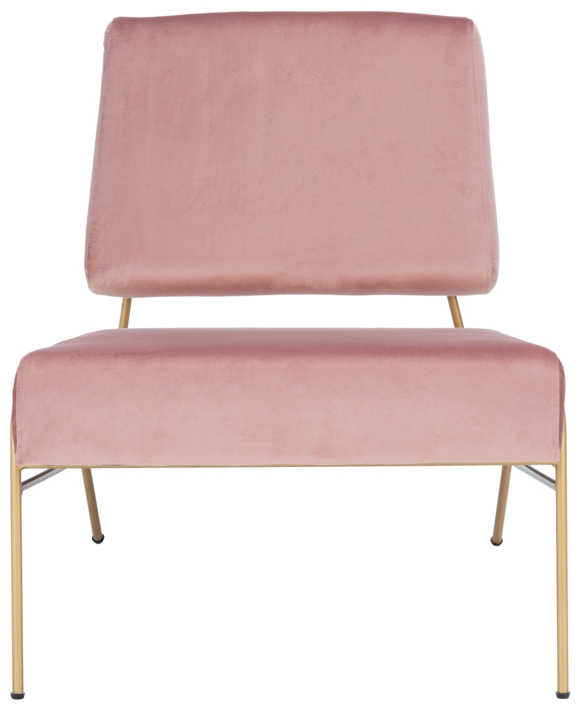 Romilly Velvet Accent Chair - Dusty Rose / Gold - Safavieh - Image 0