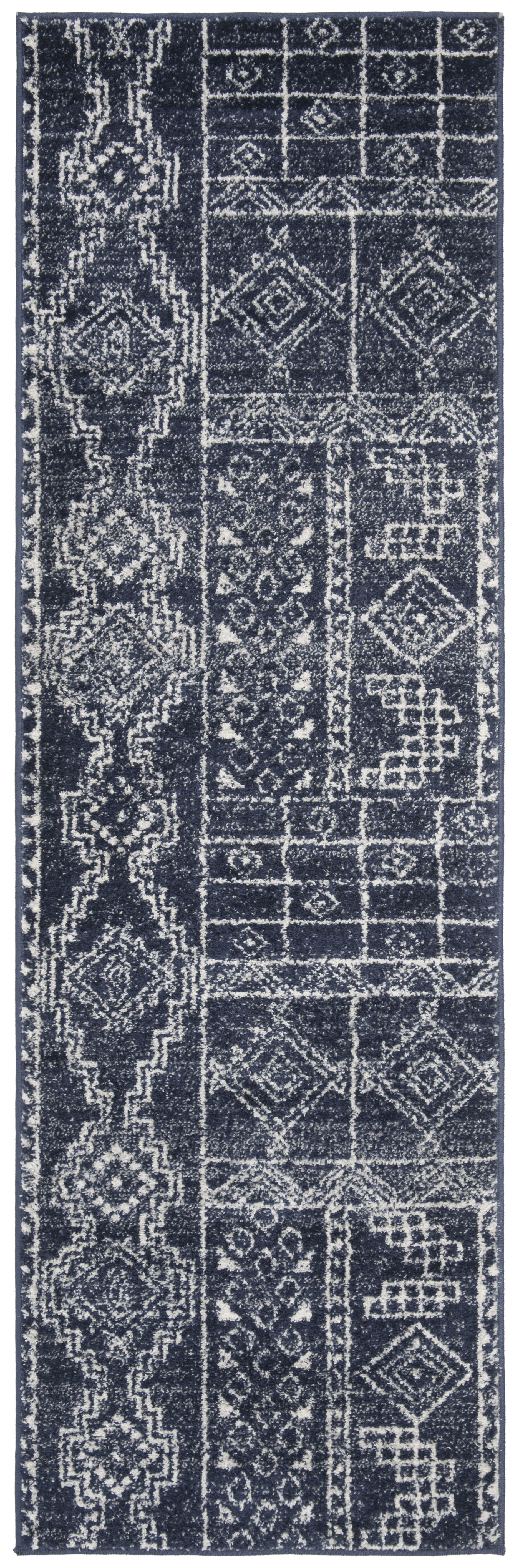 Arlo Home Woven Area Rug, ADR206N, Navy/Silver,  2' 6" X 8' - Image 0