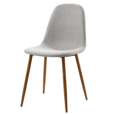 Parvin Upholstered Solid Back Side Chair in Light Grey - Image 0