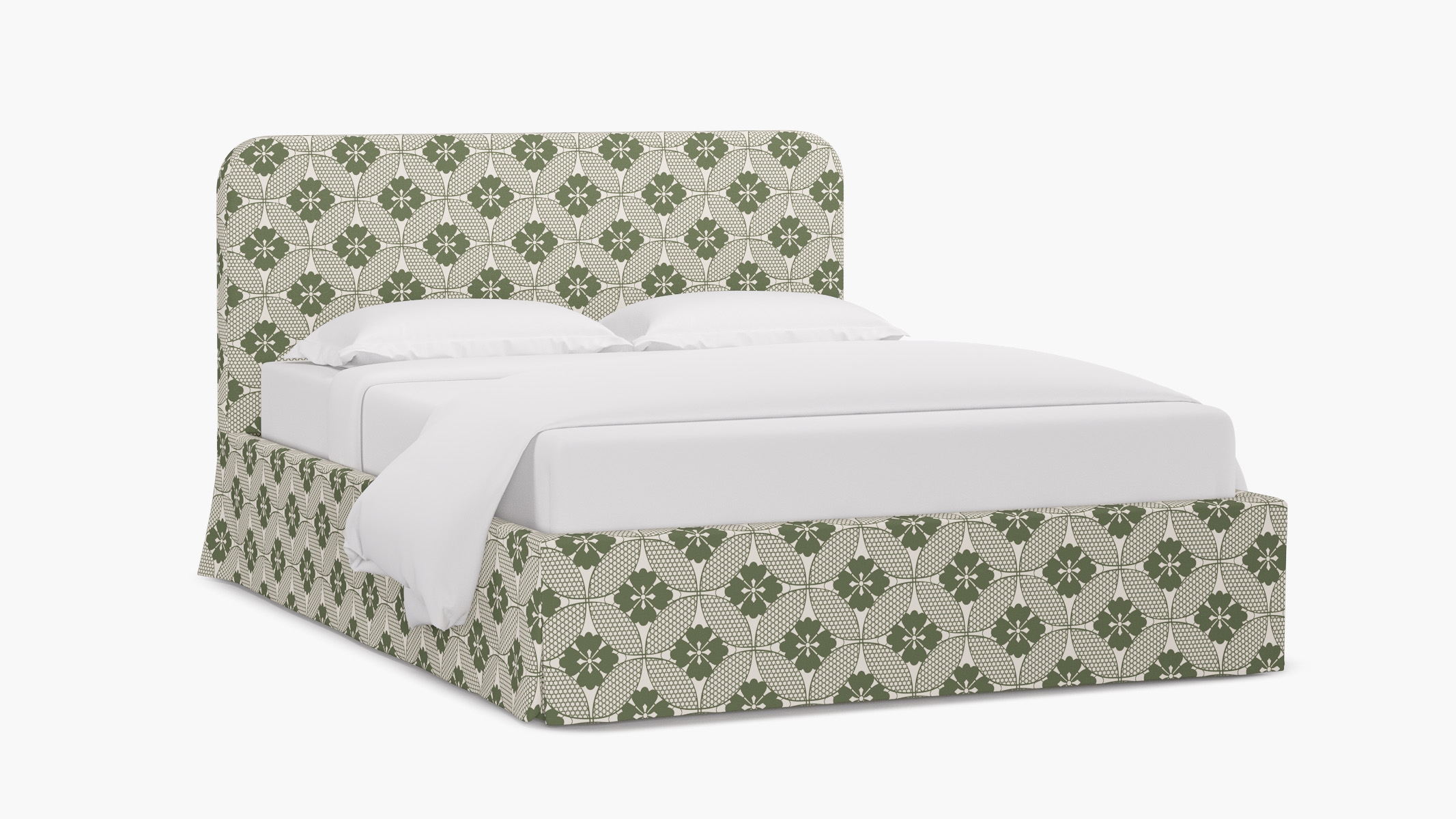 Skirted Platform Bed, Sage Solaire, Twin - Image 1