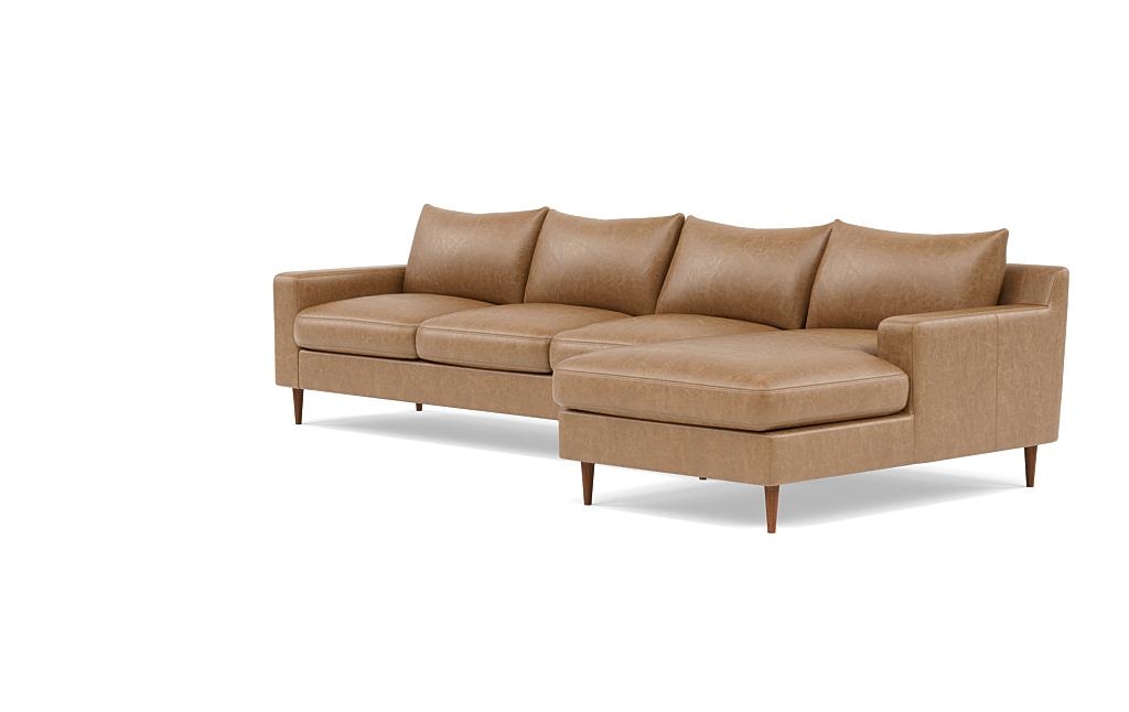 Sloan Leather 4-Seat Right Chaise Sectional - Image 2