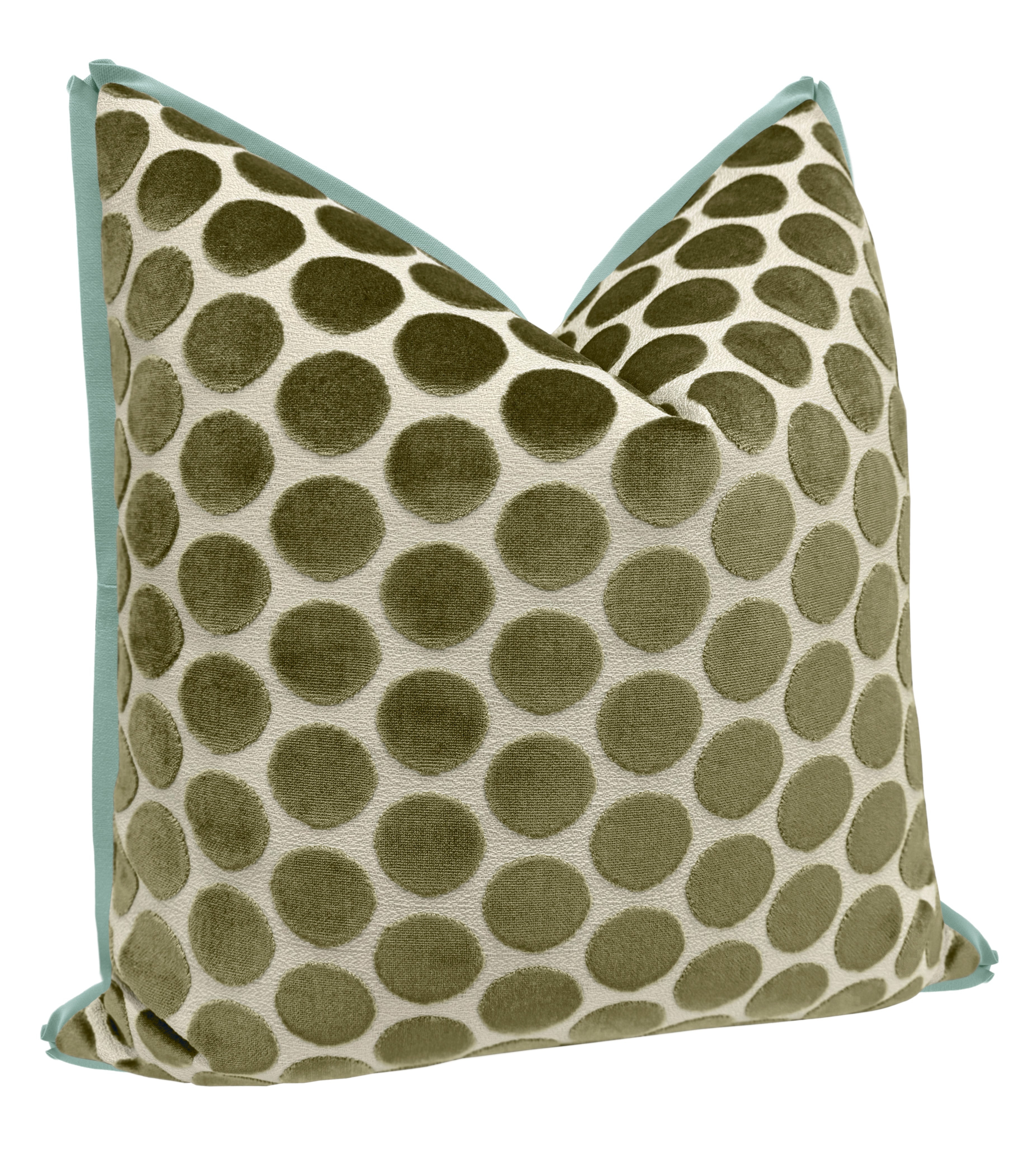 LUNA CUT VELVET // OLIVE | LDC - 20” X 26” STANDARD SHAM / BUTTERFLY FLANGE / Smokey Lavender - Image 1