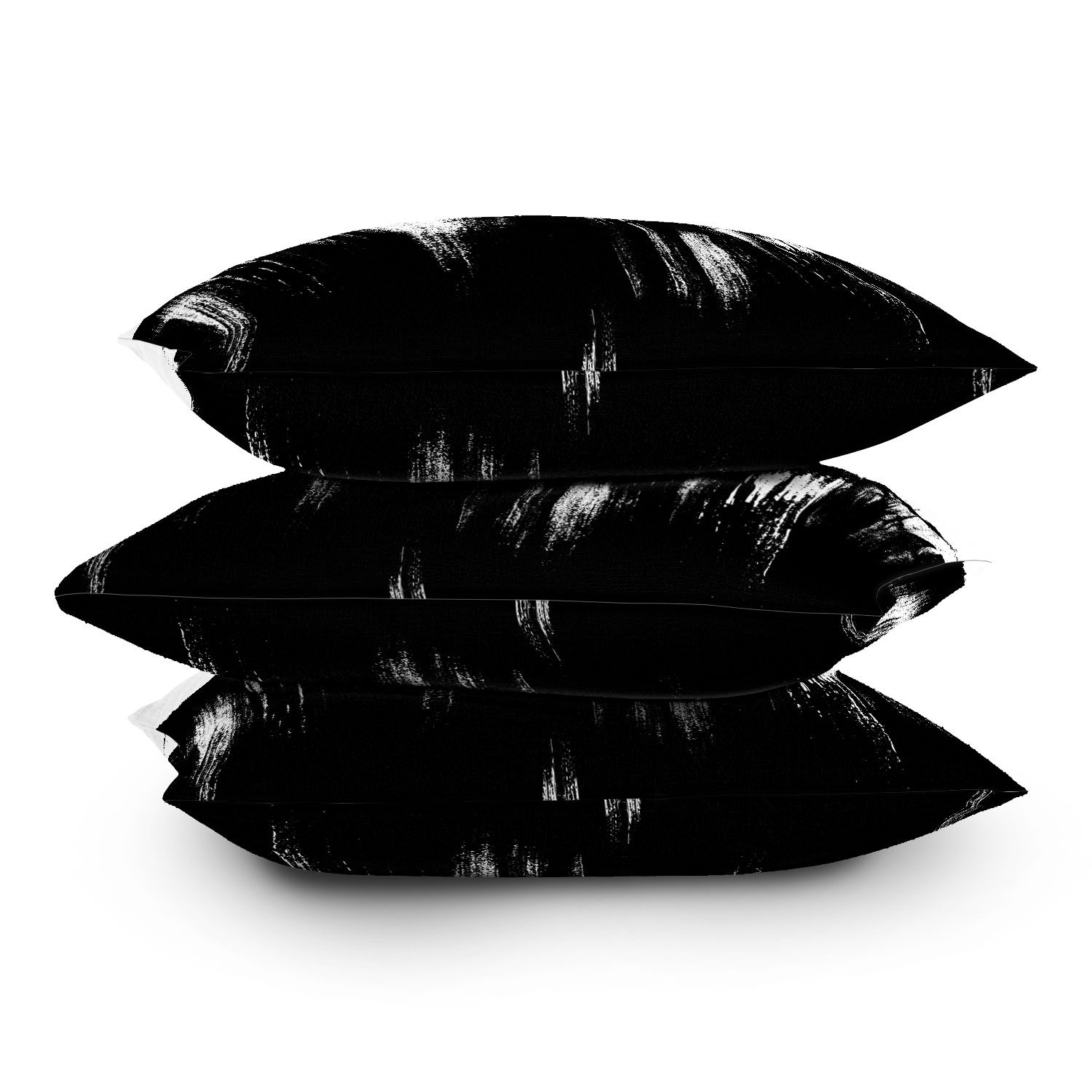 Monochrome Brushstrokes by Kelly Haines - Outdoor Throw Pillow 18" x 18" - Image 1