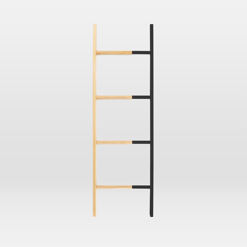Solid Manufacturing Co. Decorative Found Ladder, Large (White Ash), Black - Image 0