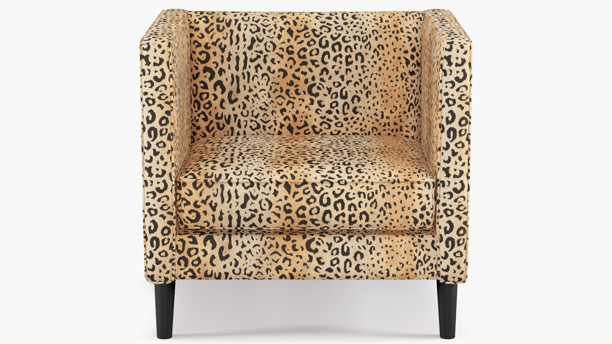 Tuxedo Chair, Leopard, Black - Image 1