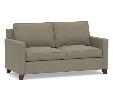 Cameron Square Arm Upholstered Full Sleeper Sofa with Air Topper, Polyester Wrapped Cushions, Chenille Basketweave Taupe - Image 0